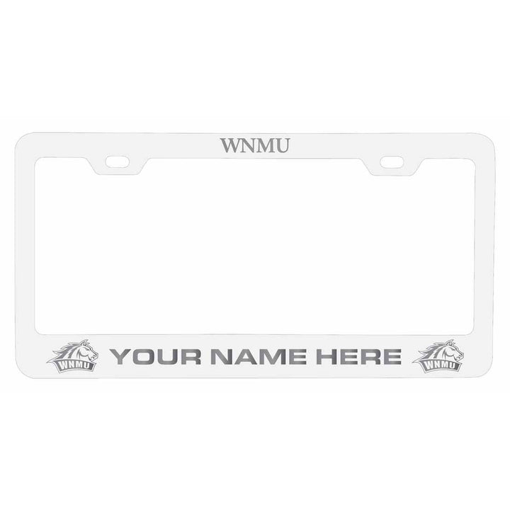 Customizable Western Mexico University NCAA Laser-Engraved Metal License Plate Frame - Personalized Car Accessory Image 2