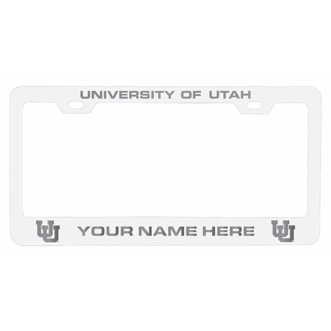 Customizable Utah Utes NCAA Laser-Engraved Metal License Plate Frame - Personalized Car Accessory Image 2