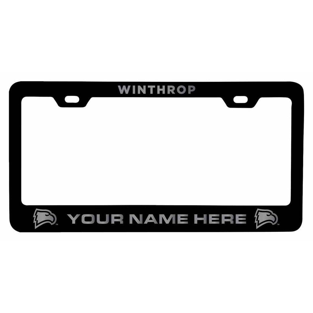 Customizable Winthrop University NCAA Laser-Engraved Metal License Plate Frame - Personalized Car Accessory Image 1