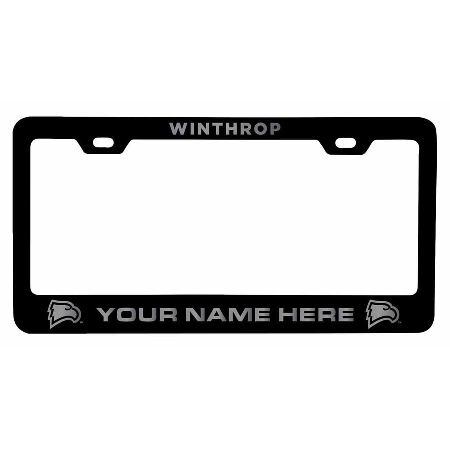 Customizable Winthrop University NCAA Laser-Engraved Metal License Plate Frame - Personalized Car Accessory Image 1