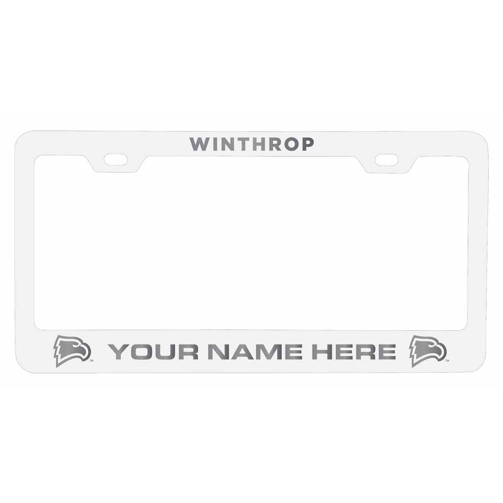 Customizable Winthrop University NCAA Laser-Engraved Metal License Plate Frame - Personalized Car Accessory Image 2