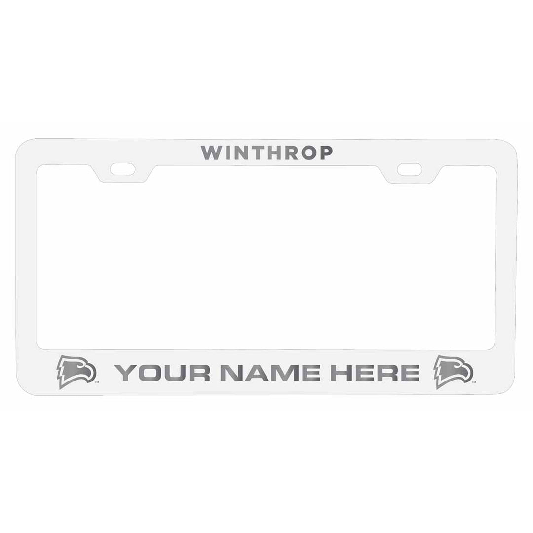 Customizable Winthrop University NCAA Laser-Engraved Metal License Plate Frame - Personalized Car Accessory Image 2