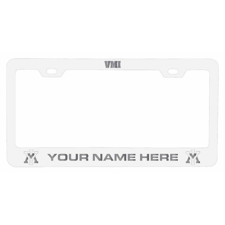 Customizable VMI Keydets NCAA Laser-Engraved Metal License Plate Frame - Personalized Car Accessory Image 1