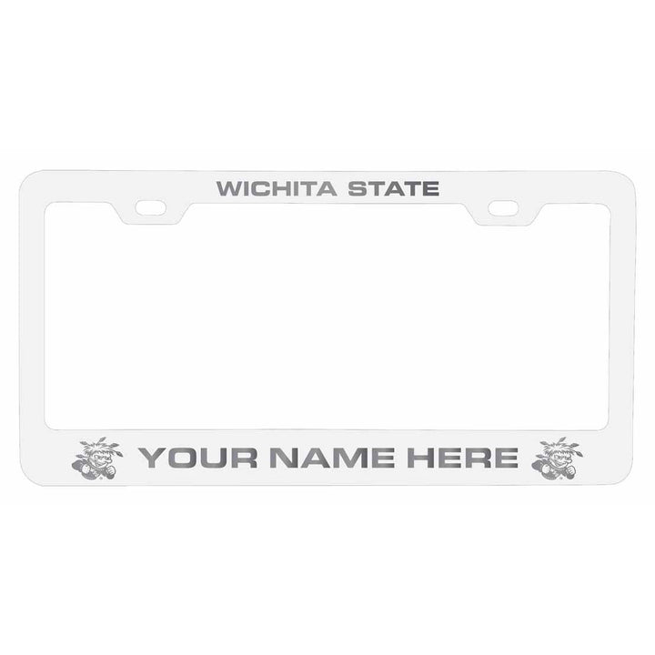 Customizable Wichita State Shockers NCAA Laser-Engraved Metal License Plate Frame - Personalized Car Accessory Image 2