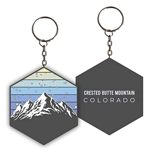 Crested Butte Mountain Colorado Ski Snowboard Winter Adventures Metal Keychain Image 1