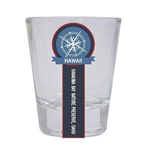 Hanauma Bay Nature Preserve Oahu Hawaii Nautical Souvenir Round Shot Glass Image 1