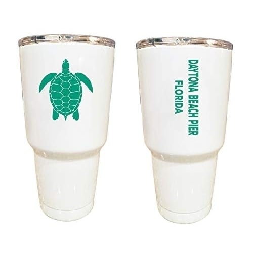 Daytona Beach Pier Florida Souvenir 24 oz Insulated Stainless Steel Tumbler White White. Image 1