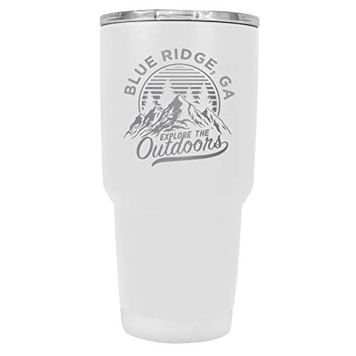 Blue Ridge Georgia Souvenir Laser Engraved 24 oz Insulated Stainless Steel Tumbler White White. Image 1