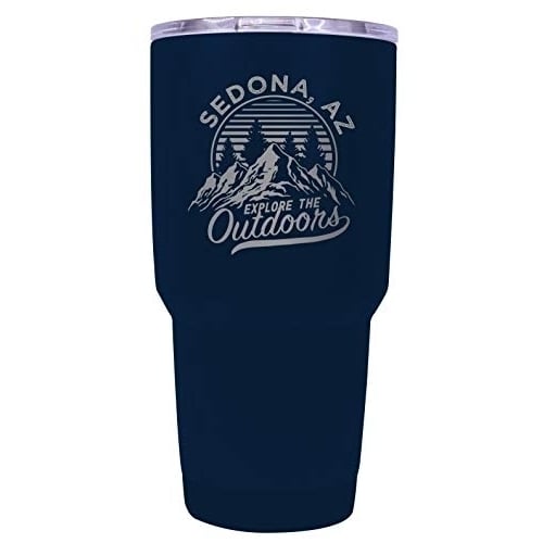 Sedona Arizona Souvenir Laser Engraved 24 oz Insulated Stainless Steel Tumbler Navy. Image 1