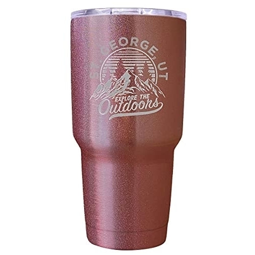 St. George Utah Souvenir Laser Engraved 24 oz Insulated Stainless Steel Tumbler Rose Gold Image 1