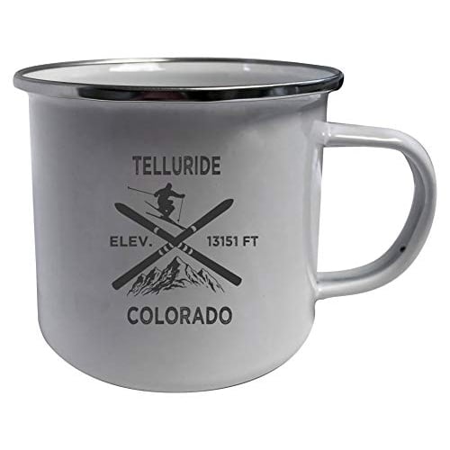 Telluride Colorado Ski Adventures White Tin Camper Coffee Mug 2-Pack Image 1