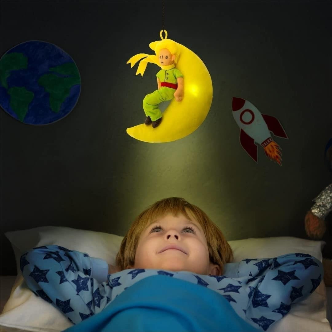 The Little Prince Le Petit with Moon Night Light Up Bedtime Doll Plush Mighty Mojo Image 3