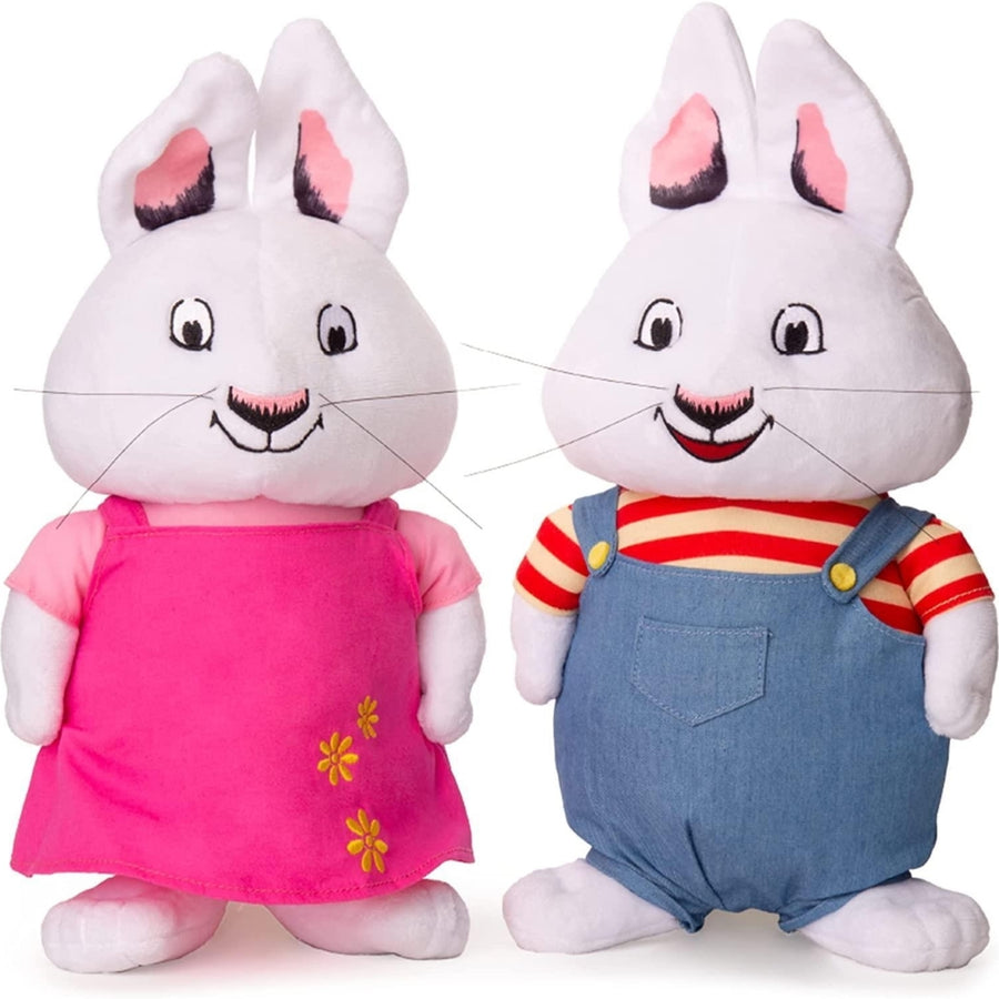 Max and Ruby Rabbit Bundle White Bunny Plush Doll Set Kids TV Show Toy Mighty Mojo Image 1