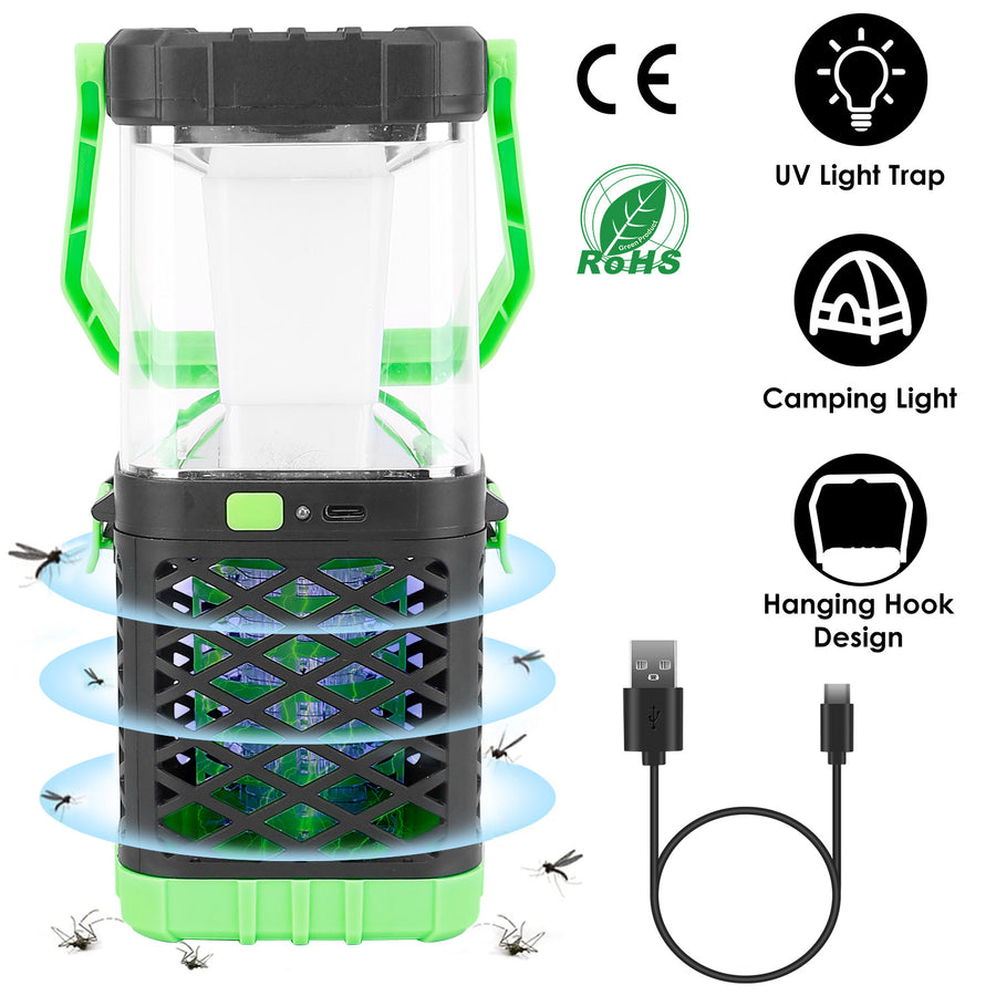 2 In 1 Electric Mosquito Killer Lamp Fly Bug Zapper Pest Insect Control Light Trap Catcher Camping Lantern Outdoor Image 1