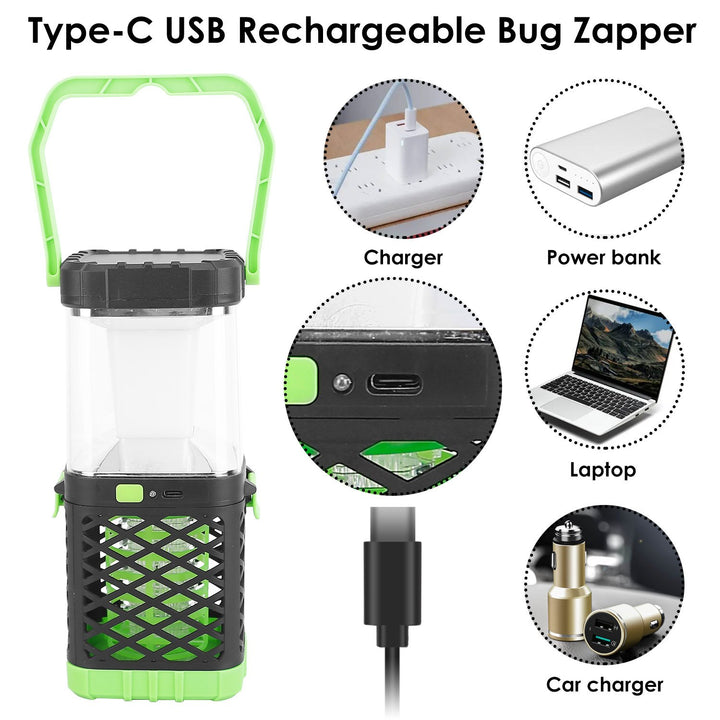 2 In 1 Electric Mosquito Killer Lamp Fly Bug Zapper Pest Insect Control Light Trap Catcher Camping Lantern Outdoor Image 4