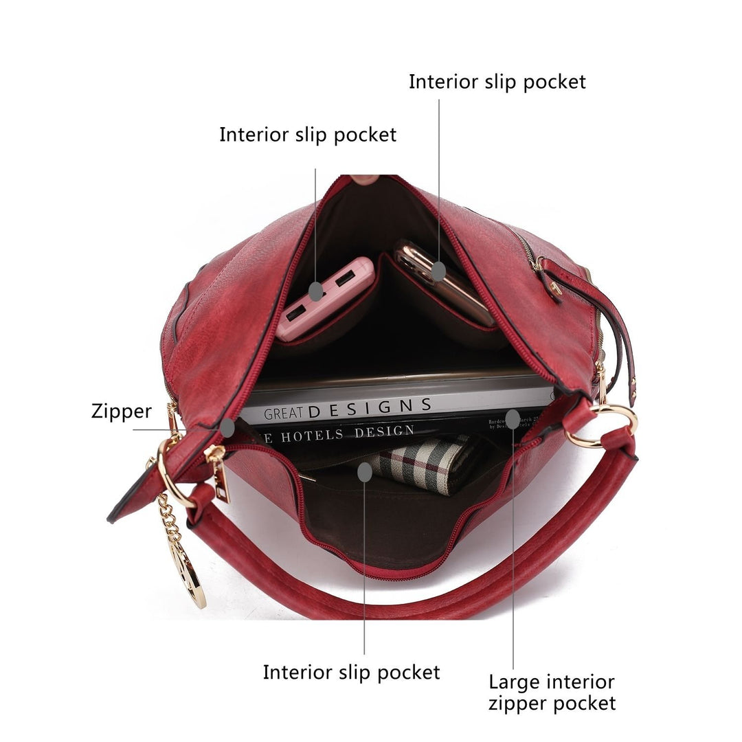 MKF Collection Lisanna Hobo Handbag Crossabody Multi-Functional Shoulder Bag by Mia K Image 12