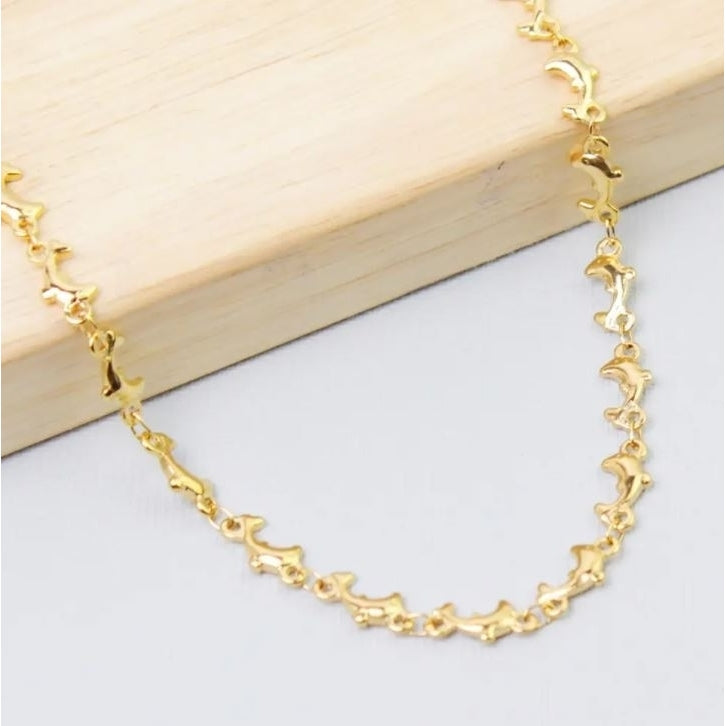 18K Gold Plated Dolphin Anklet Image 2