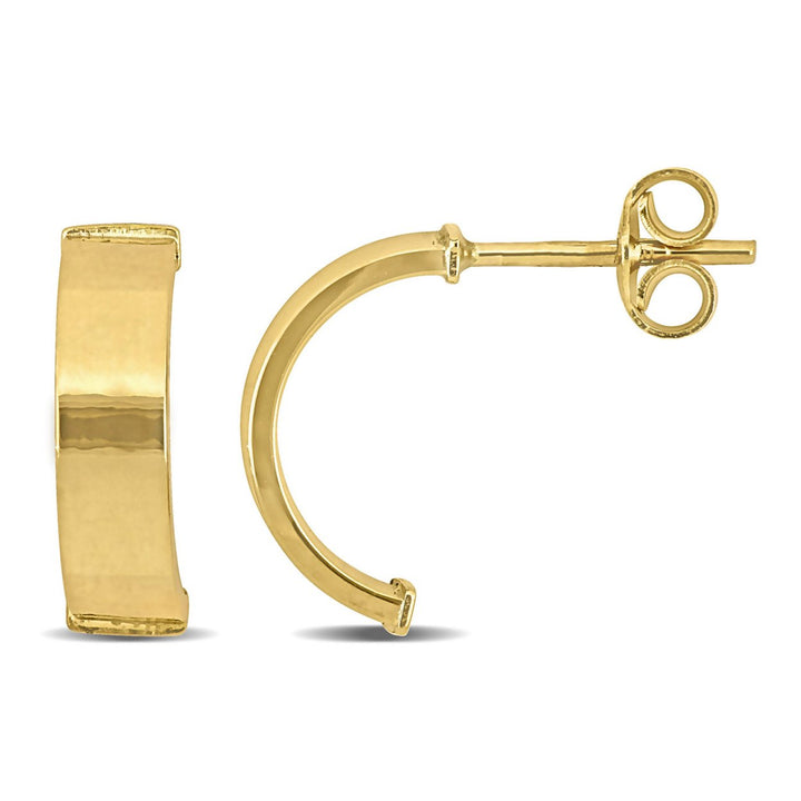 10K Yellow Gold Semi-Hoop Earrings Image 1