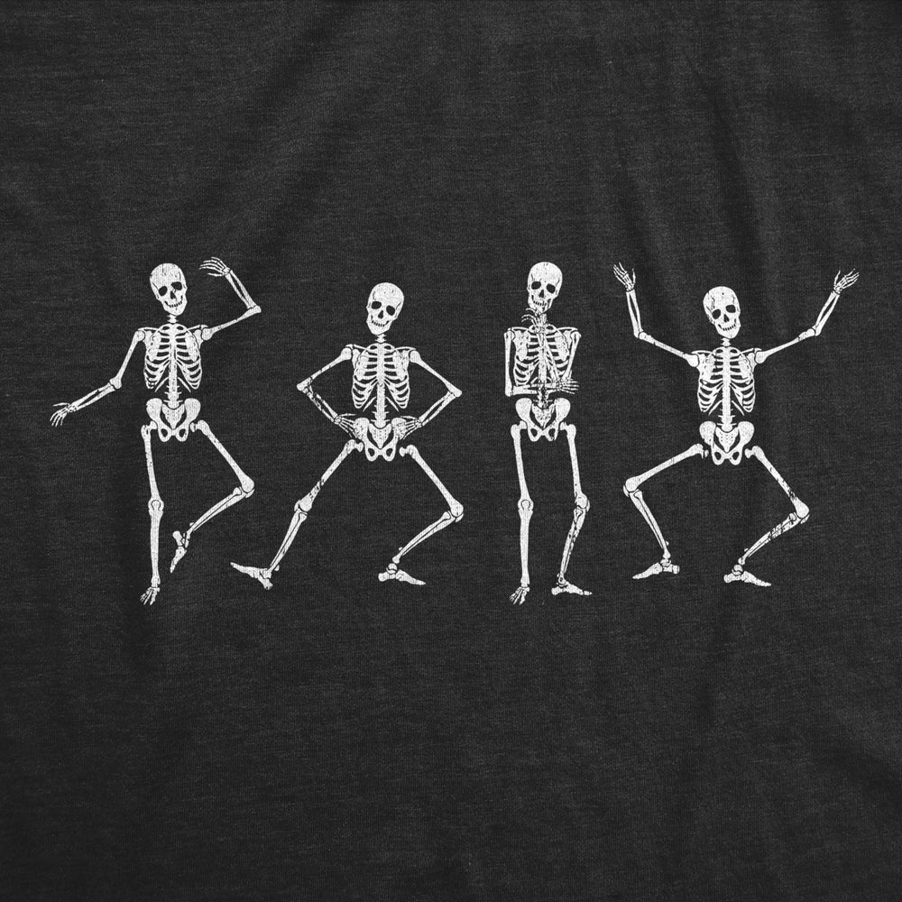 Womens Dancing Skeletons T Shirt Funny Halloween Party Spooky Boogie Tee For Ladies Image 2