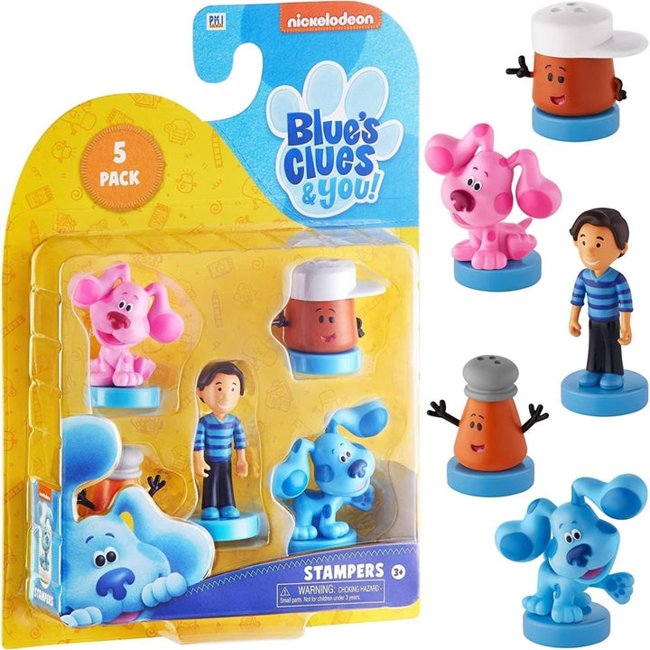 Blues Clues Stamps 5pk Josh Cinnamon Magenta Nickelodeon Figure Set PMI Image 2