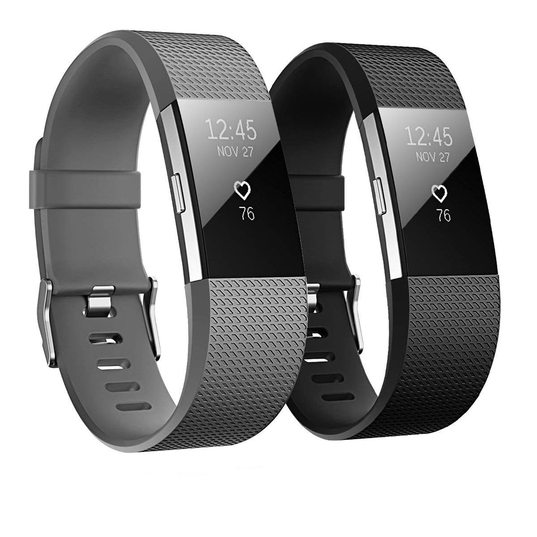 2 Pack navor Replacement Bands Bracelet Straps Wristbands Compatible for Fitbit Charge 2 for Women Men Boys Girls -Large Image 1