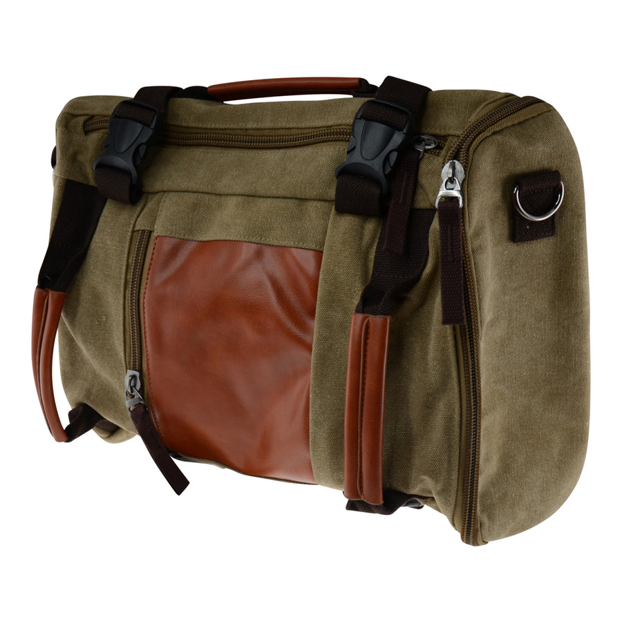 Extra Big Travel & Leisure Single-Double Shoulder Convertible Canvas Backpack or Messenger Bag Image 1