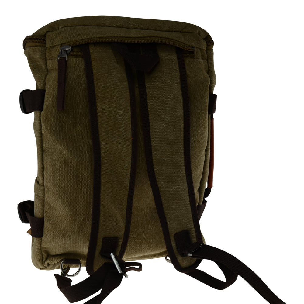 Extra Big Travel & Leisure Single-Double Shoulder Convertible Canvas Backpack or Messenger Bag Image 2