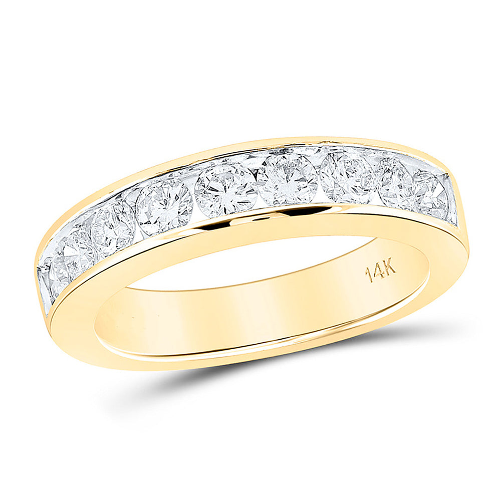 1.00 Carat (ctw G-HI1-I2) Diamond Wedding Band Ring in 14K Yellow Gold Image 1