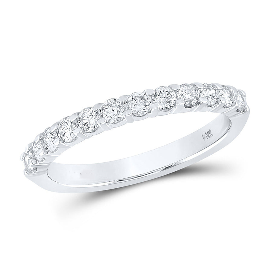 1/2 Carat (ctw G-H I1-I2) Diamond Wedding Band Ring in 14K White Gold Image 1