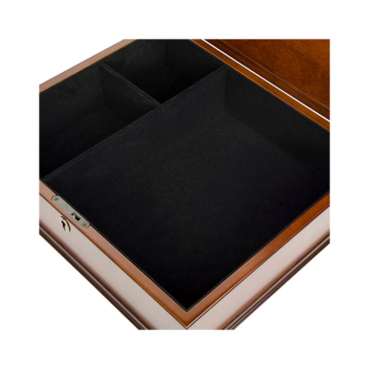 Large Romeo Memory Box Organizer Mahogany Wood Finish for Photo Album CD DVD USB and other Valuables Size 14 x 12 x 5 Image 4