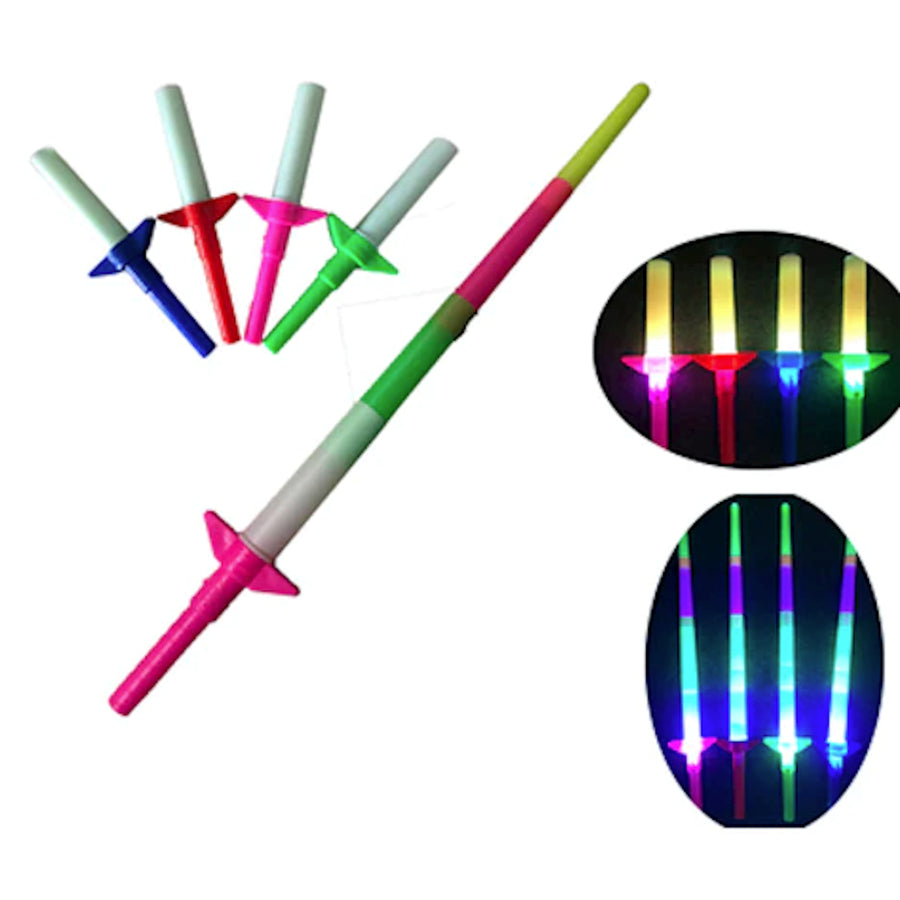 4 PACK RAINBOW MULTICOLOR FLASHING LED EXPANDABLE SWORD TY102 Image 1