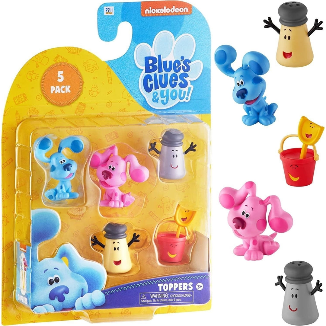 Blues Clues Pencil Toppers 5pk Nickelodeon Blue Magenta Shovel Pail Figures Image 2