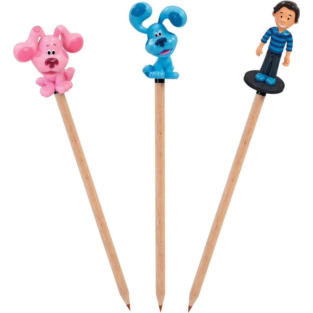 Blues Clues Pencil Toppers 12pk Josh Tickety Tock Paprika Magenta Pail PMI International Image 2