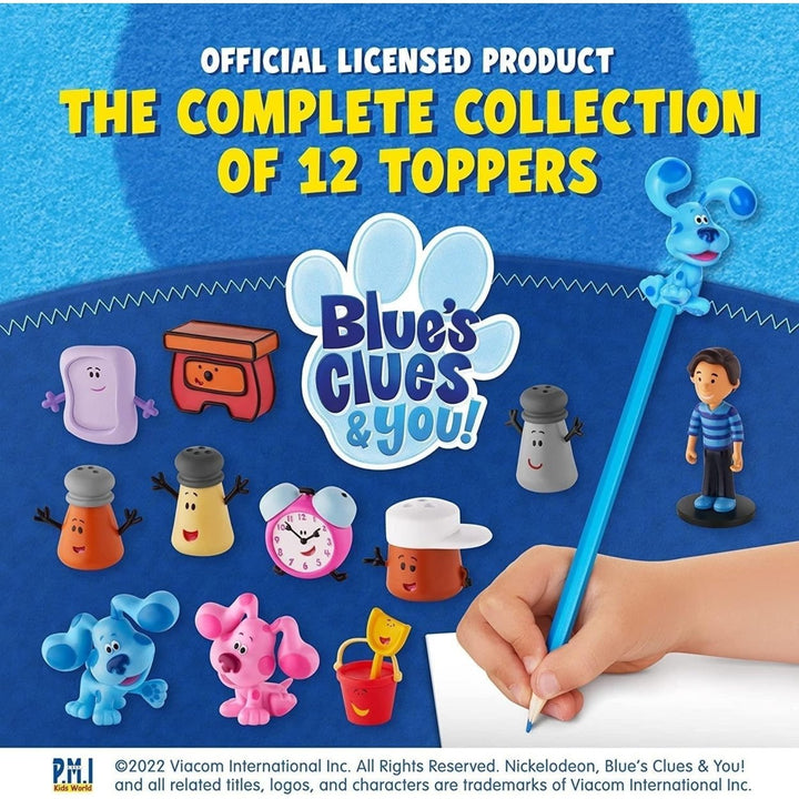 Blues Clues Pencil Toppers 12pk Josh Tickety Tock Paprika Magenta Pail PMI International Image 3