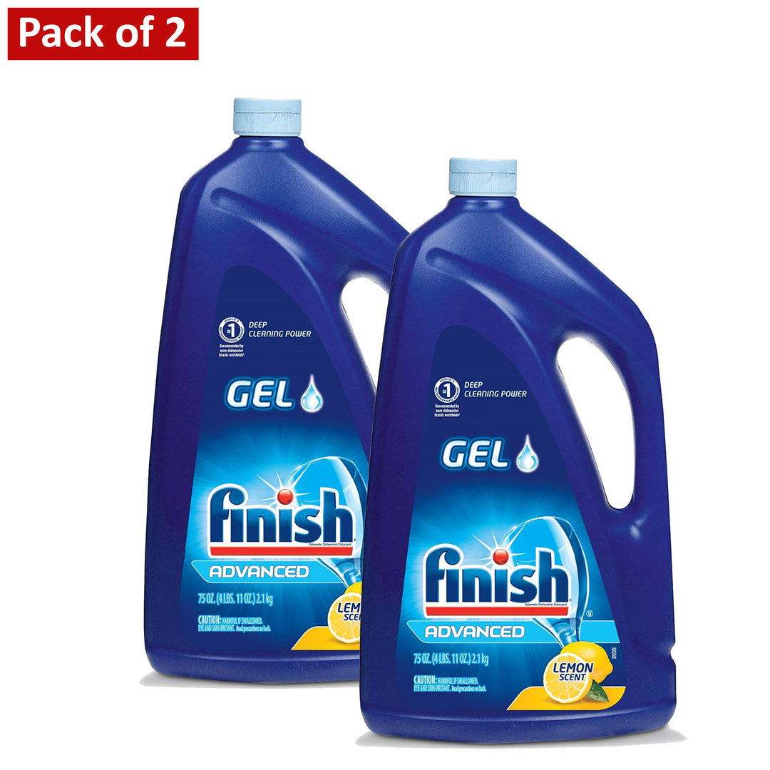 Finish Dishwasher Detergent Gel LiquidLemon Scent75oz (Pack of 2) Image 1