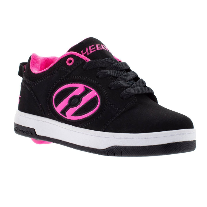 HEELYS Kids Voyager Wheeled Shoes Black Pink Synthetic Nubuck HE100714H Image 1