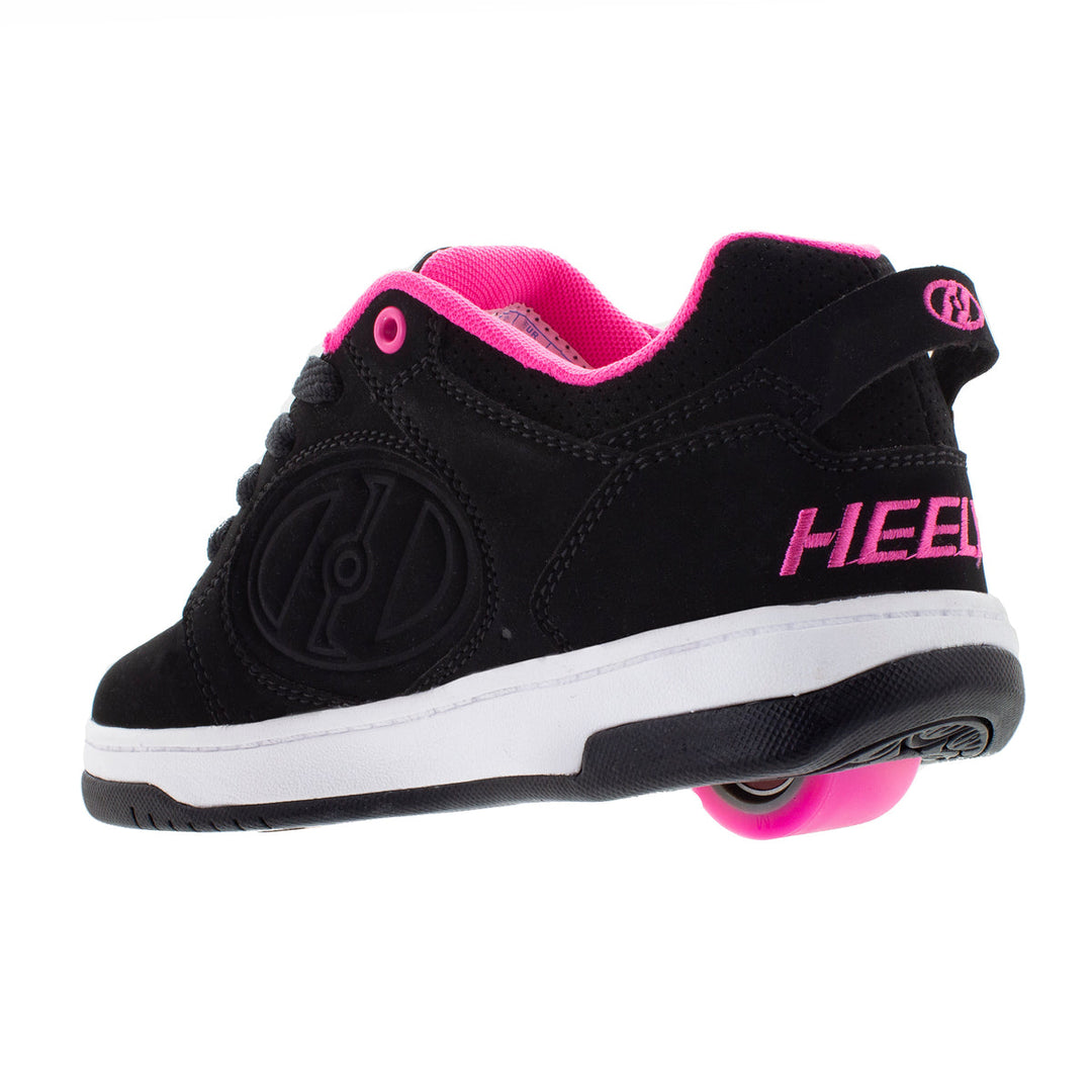 HEELYS Kids Voyager Wheeled Shoes Black Pink Synthetic Nubuck HE100714H Image 2