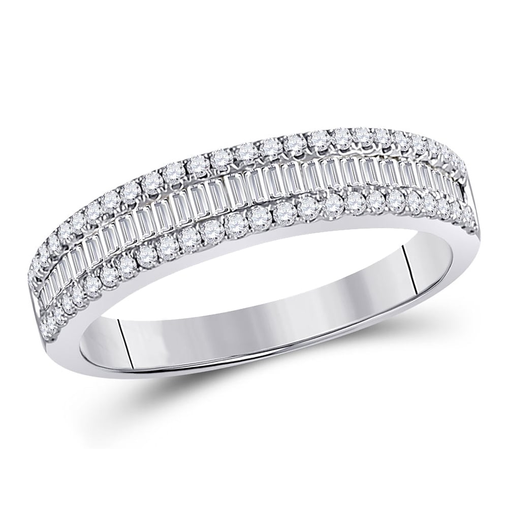 2/5 Carat (ctw G-H I2-I3) Diamond Wedding Anniversary Band Ring in 14K White Gold Image 1