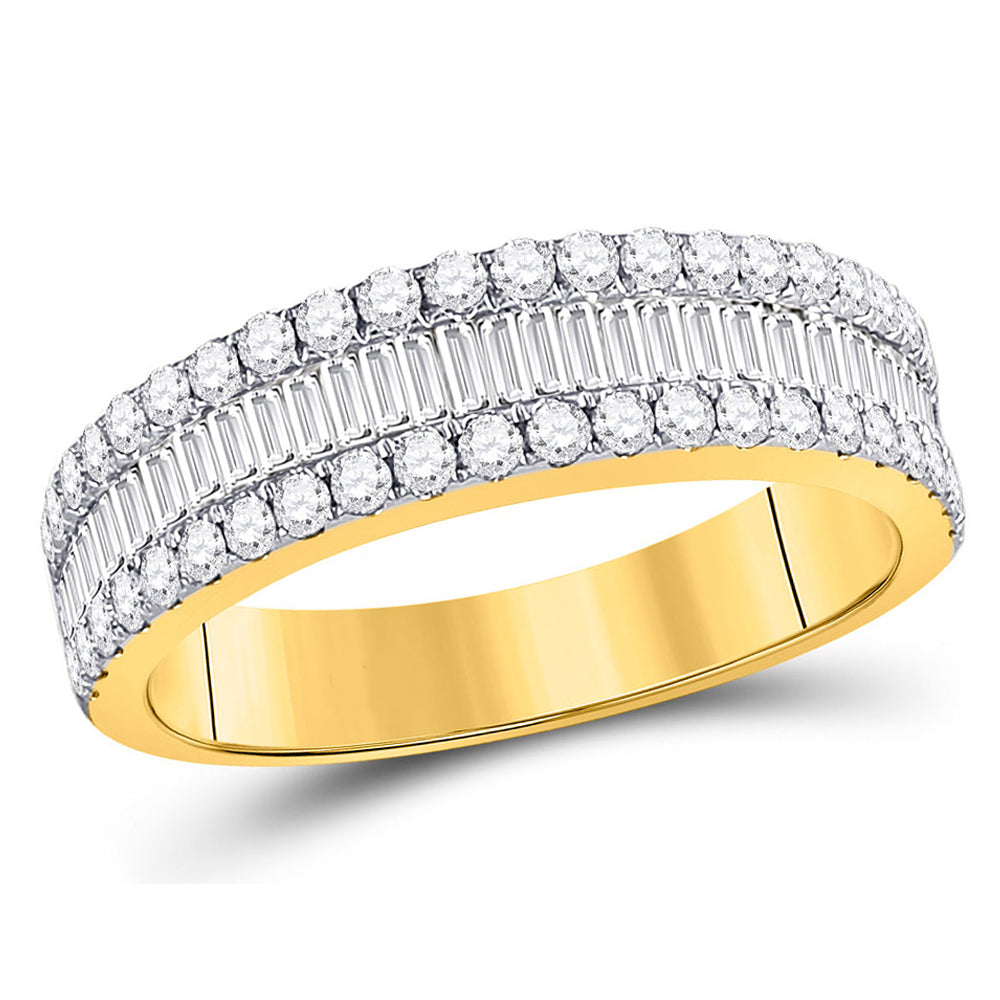 1.00 Carat (ctw G-H I2-I3) Diamond Wedding Anniversary Band Ring in 14K Yellow Gold Image 1