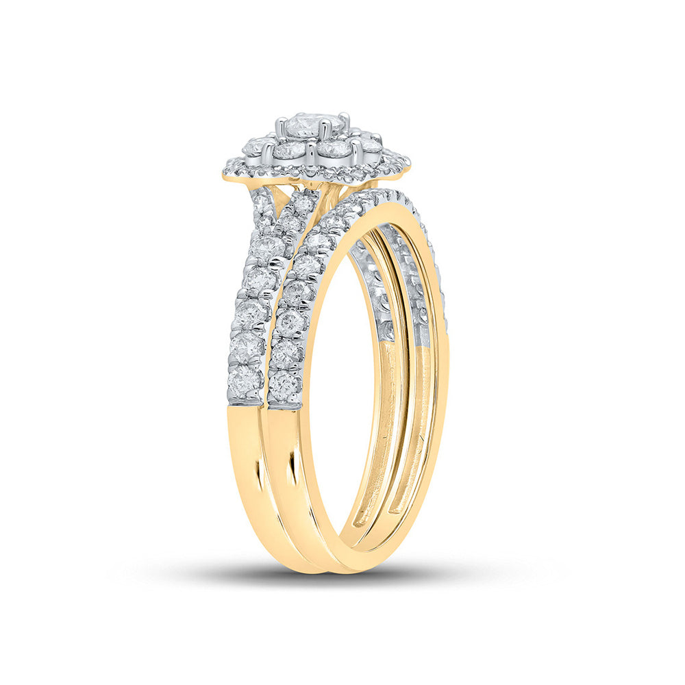 1.00 Carat (G-HI2) Diamond Engagement Ring Wedding Set in 10K Yellow Gold Image 3