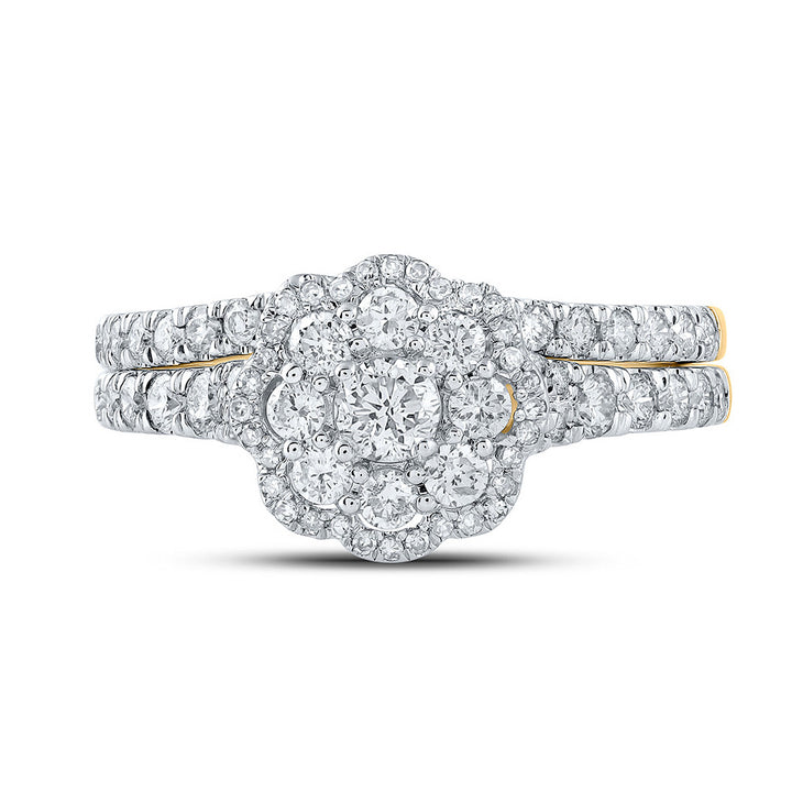 1.00 Carat (G-HI2) Diamond Engagement Ring Wedding Set in 10K Yellow Gold Image 4