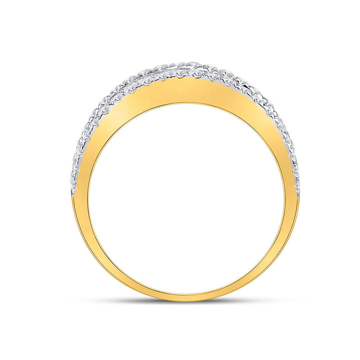 1.00 Carat (ctw G-HI2-I3) Diamond Wedding Anniversary Band Ring in 14K Yellow Gold Image 4