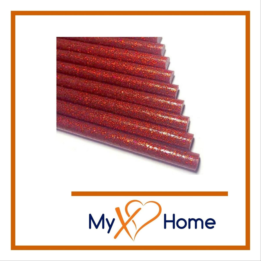 Red Glitter Hot Glue Sticks (0.3 in / 7.5 mm) (1 to 240 Glue Sticks) Image 1