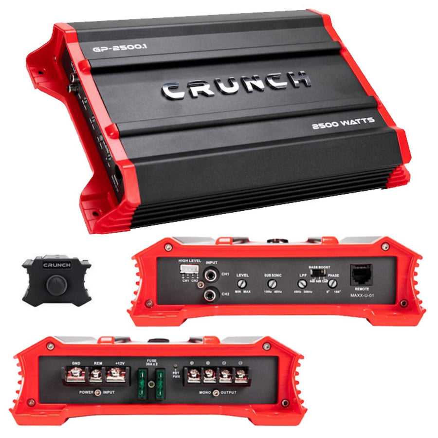 Crunch GP-2500.1 Ground Pounder 2500 Watt Mono Amplifier Car Audio Amp Image 1