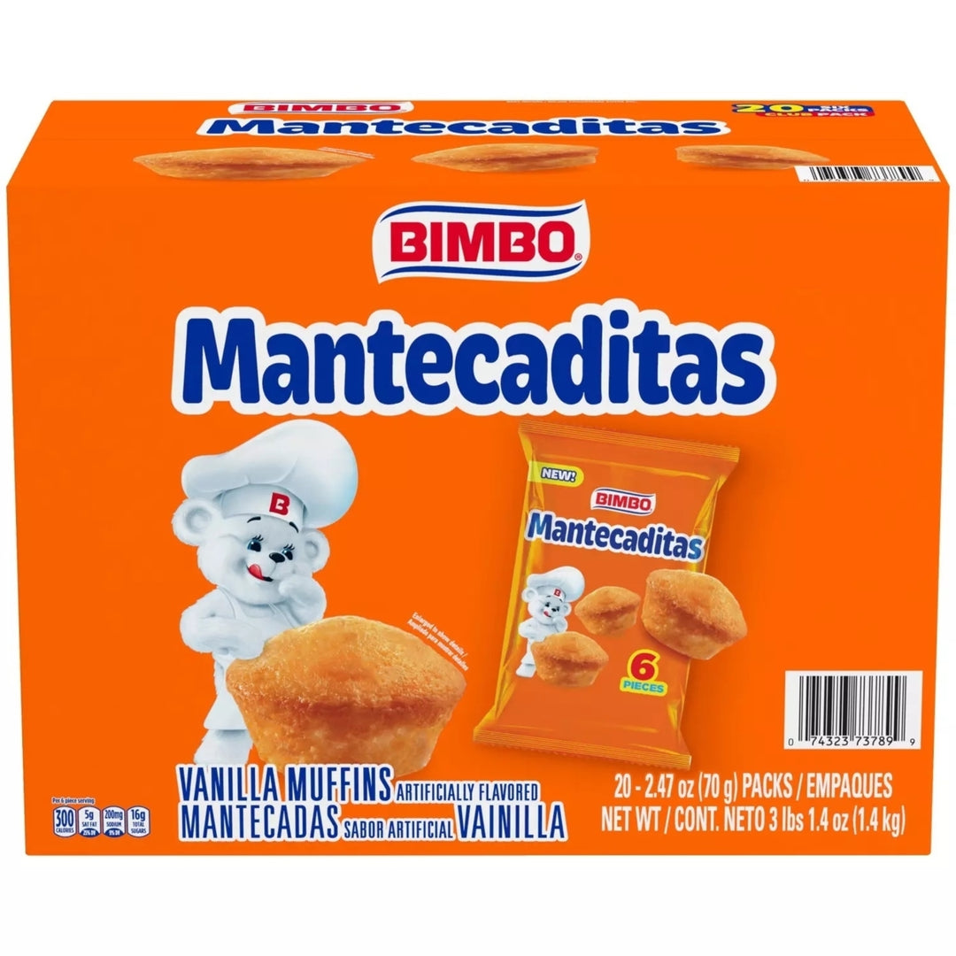 Bimbo Mantecaditas Bite Sized Vanilla Muffins 2.47 Ounce (Pack of 20) Image 1