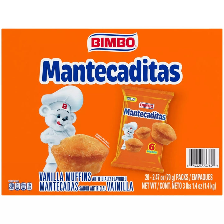 Bimbo Mantecaditas Bite Sized Vanilla Muffins 2.47 Ounce (Pack of 20) Image 3