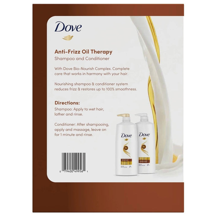 Dove Anti-Frizz Oil Therapy Shampoo and Conditioner 40 Fluid Ounce (Pack of 2) Image 2