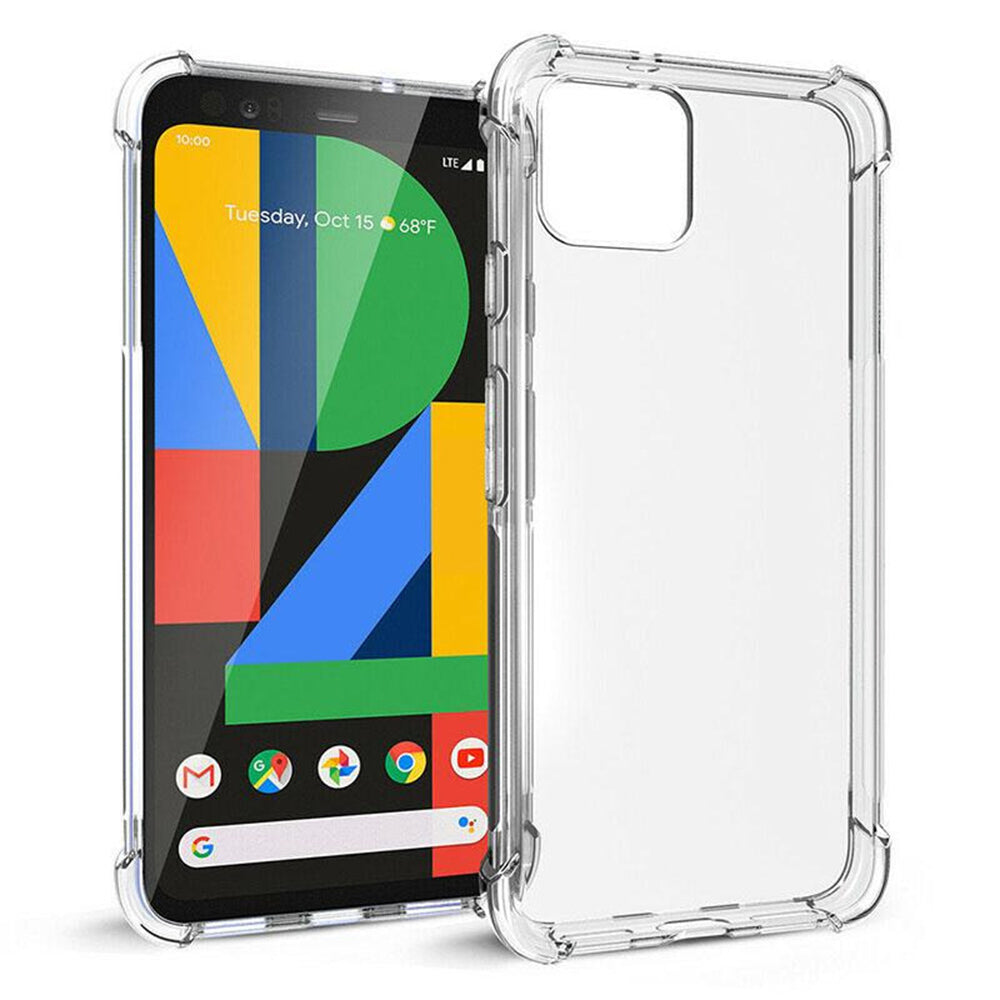 navor Compatible for Google Pixel 4 Case with 2 Pack Tempered Glass Screen Protectors Ultra-Slim Shockproof Protective Image 1