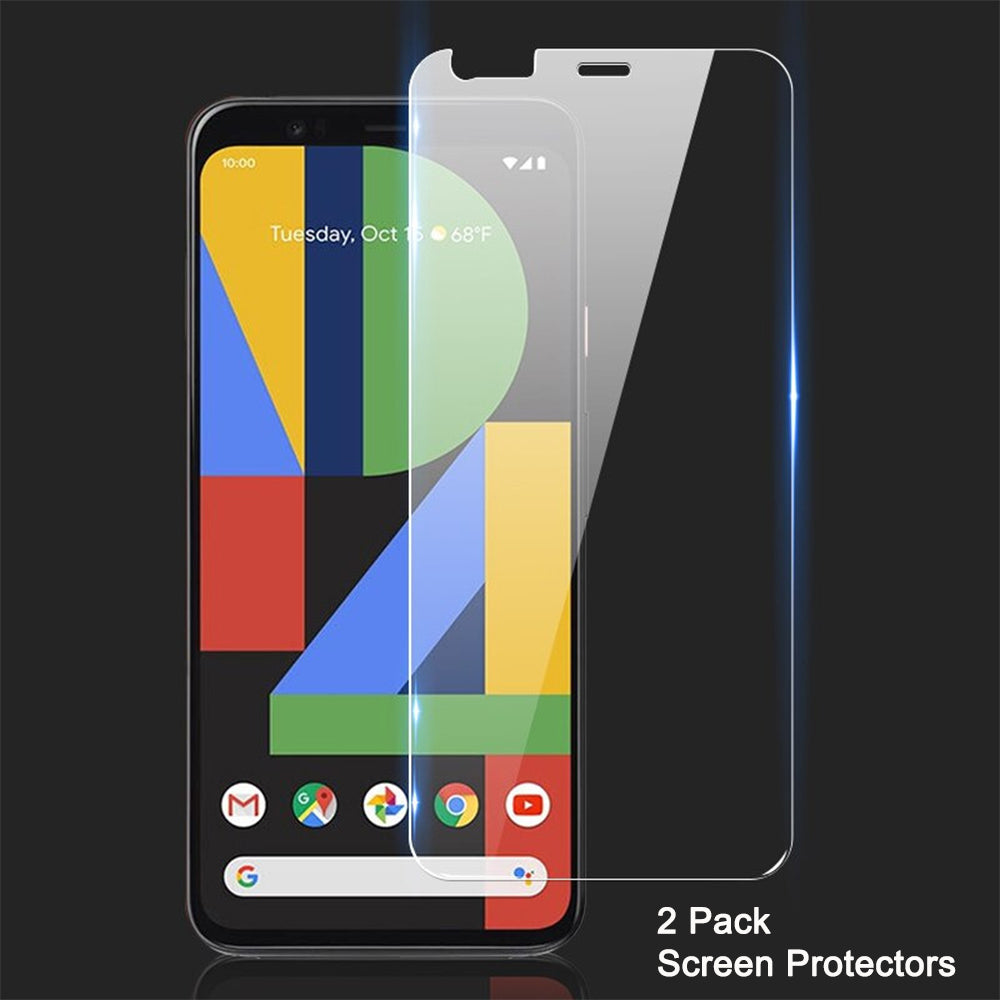 navor Compatible for Google Pixel 4 Case with 2 Pack Tempered Glass Screen Protectors Ultra-Slim Shockproof Protective Image 2