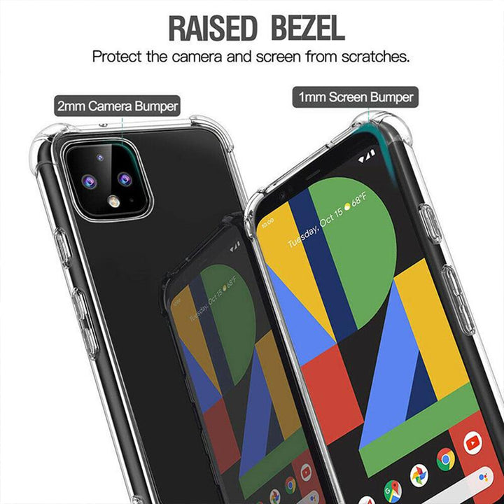 navor Compatible for Google Pixel 4 Case with 2 Pack Tempered Glass Screen Protectors Ultra-Slim Shockproof Protective Image 4